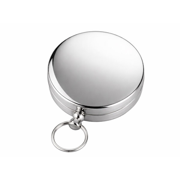 Fickkompass med fluorescerande urtavla 360° låsbart lock silver