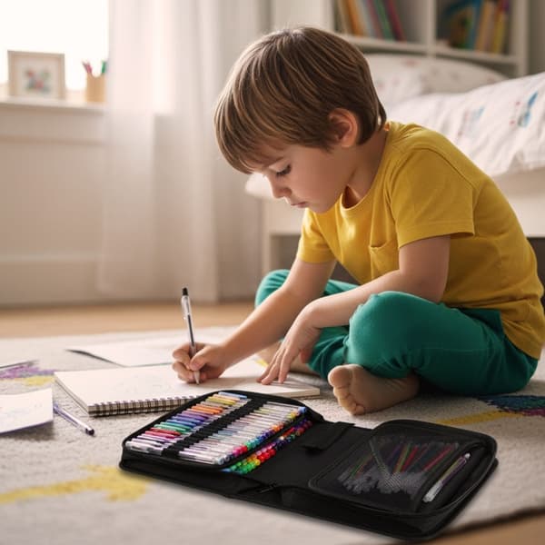 Gelpen-sæt 100 stk + 100 refiller glitter/metallic/neon i etui