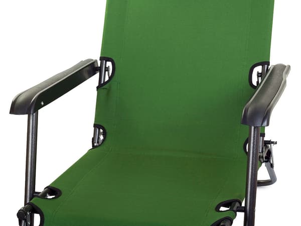 Fällbar solstol/liggstol justerbar grön stålram 120 kg