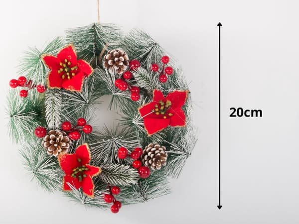 Julkrans med kottar diameter 20 cm dekoration för inom- och utomhus