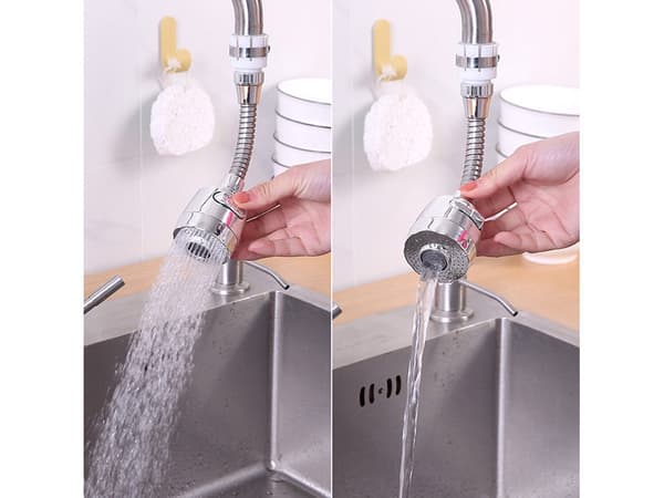 Perlator kranförlängare M22 360° 2 spraylägen krom silver höjd 17 cm