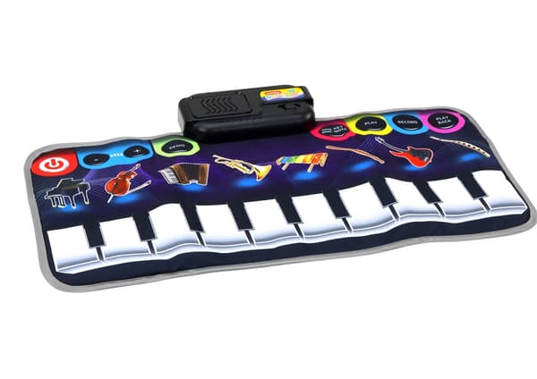 Musikmatta för barn 10 tangenter 8 instrument volymkontroll 3+ år
