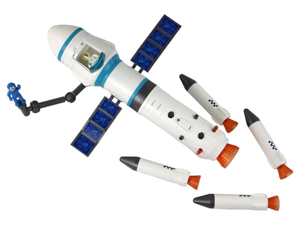 Rymdraket leksaksset med starttorn 66 cm, ljus/ljud, 2 astronauter