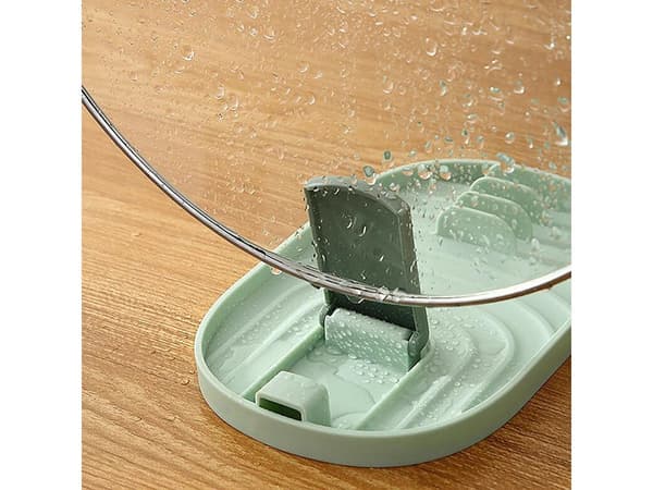 Bestickställ för diskmaskin med lockstöd plast grön 18x11,5 cm