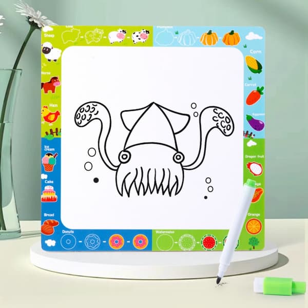 Puiset palapelit, maatilaneläimet, whiteboard ja kynä, 4 eläintä