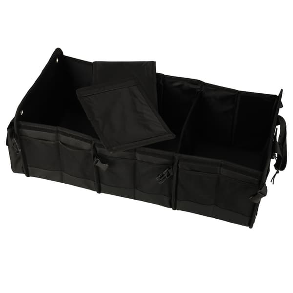Bagageorganisator til bil med køletaske 100L foldbar sort Black