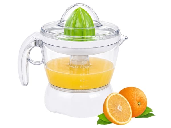 Elektrisk citruspress 0,7 L 25 W vit plast