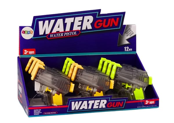 Vattenpistol leksak 13 cm transparent gul/orange, 1-pack (slumpfärg)