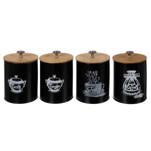 Keittiösäiliösetti 4-pack 1,5 l mattamusta/ruskea silikonikannella