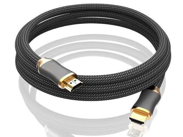 HDMI 2.1-kaapeli 1,5 m nailonpunottu 48 Gbit/s kullattu
