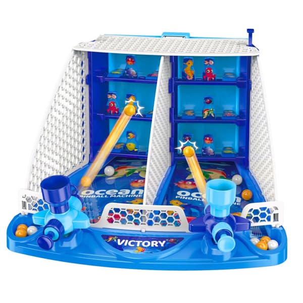 Pinballspil til børn 2 spillere med 2 launchere og 16 kugler