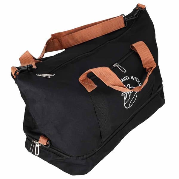 Reseväska/duffelväska 58x34 cm svart polyester med bottenfack