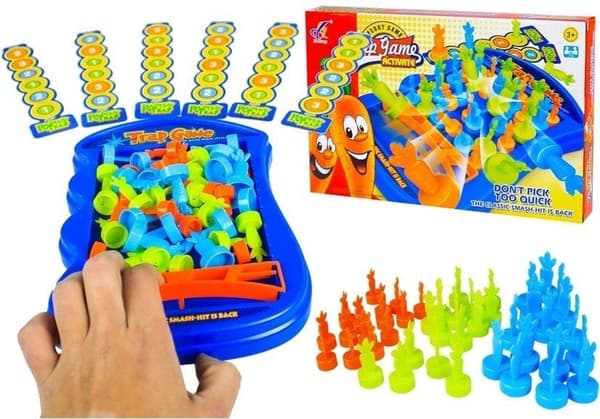 Perhepeli Fleeing Carrots arkadipeli porkkanaseinällä, 2 pelitilaa