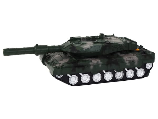 Kauko-ohjattava panssarivaunu vihreä 28 cm raketeilla, ääni ja valo