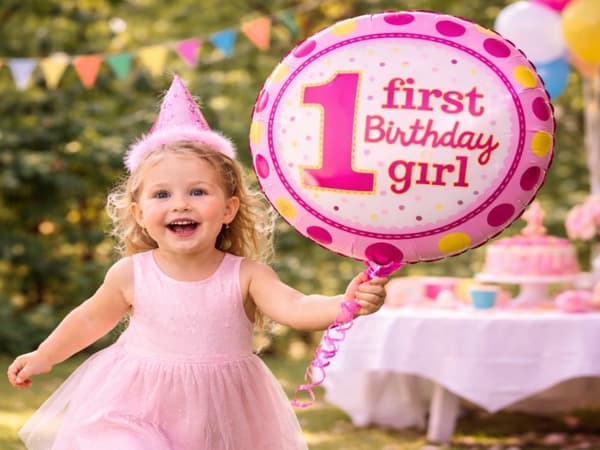 Foliopallo numero 1 First Birthday 45 cm, satunnainen väri, 1 kpl