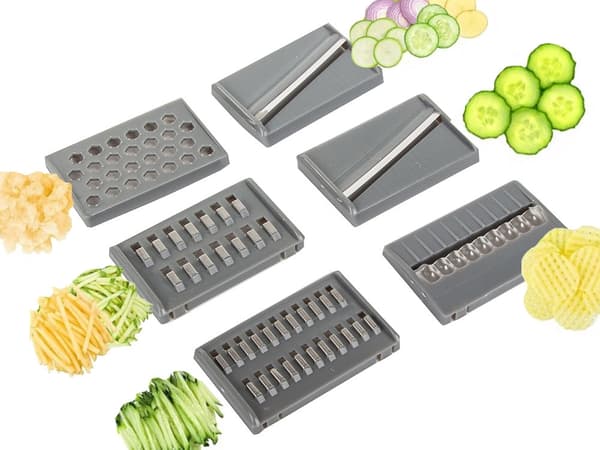 Vihannes- ja hedelmäleikkuri 6 terää ja pidike 29,5 cm
