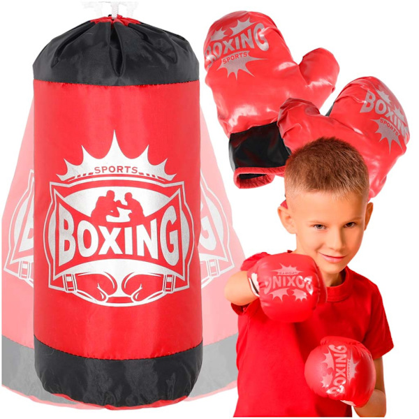Boxningsset boxningssäck 53x45 cm + 2 boxningshandskar