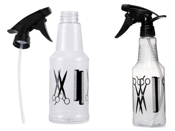 Sprayflaska för hår 250 ml transparent plast med finfördelad mist