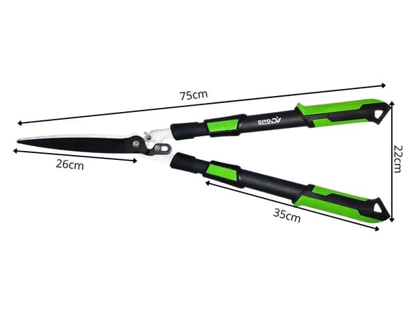 Teleskopisk hækkesaks 26 cm klinge 96 cm sort/grøn