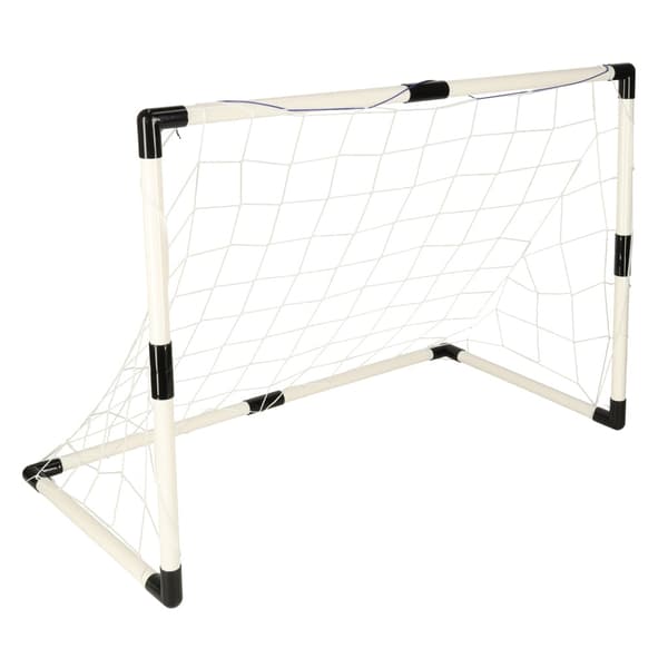 Fotbollsmål barn 2-pack hopfällbara 95x70 cm med 2 bollar & pump
