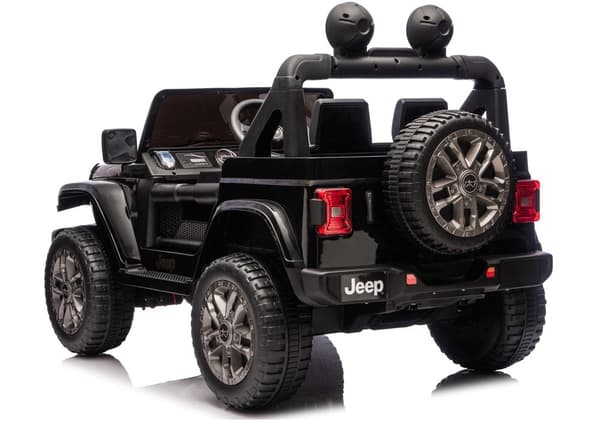Batteridriven åkbil Jeep Rubicon 4x4 för barn, svart