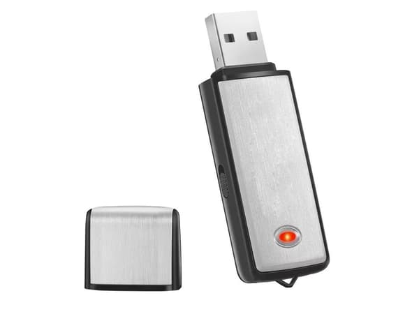 Mini diktafon USB-drev 8 GB stemmeoptager WAV sølv 6,5 cm