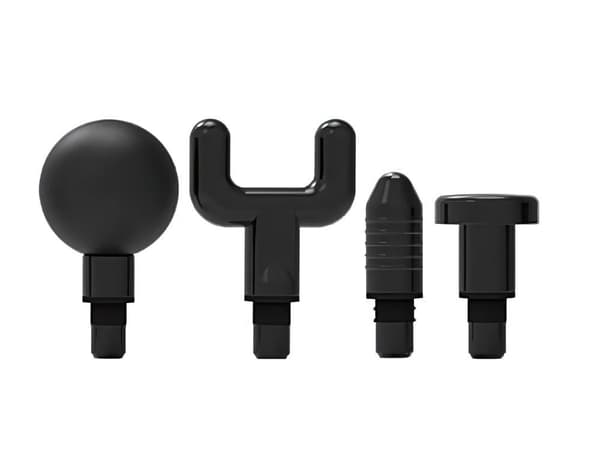 Massagepistol med 4 massagehoveder 6 niveauer USB-C grå