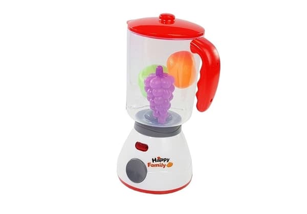 Legetøjsblender smoothie-sæt med frugter, 2 glas, isform, 3+ år