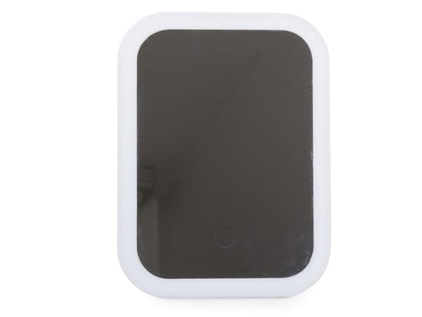 LED-makeupspejl 15 x 20 cm med touch og foldbart stativ USB/batteri