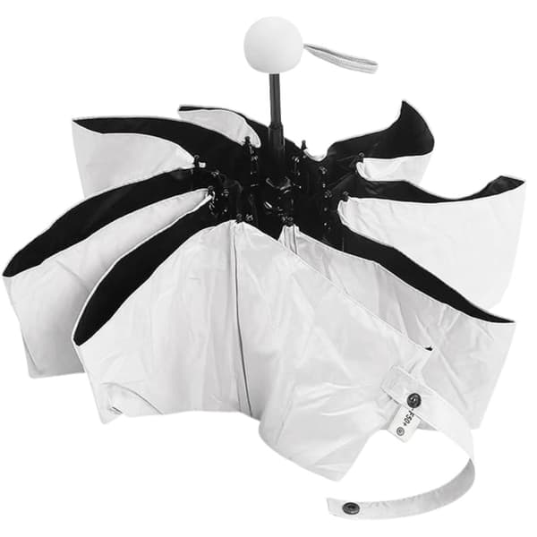 Vikbart UV-paraply UPF 50+ 90 cm grå med fodral