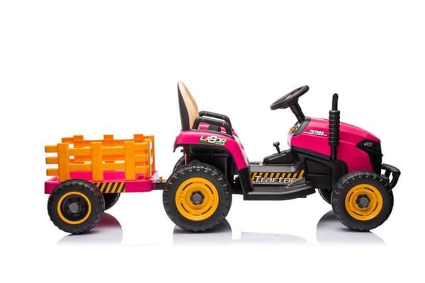 Batteridrevet legetraktor til børn rosa BBH-030