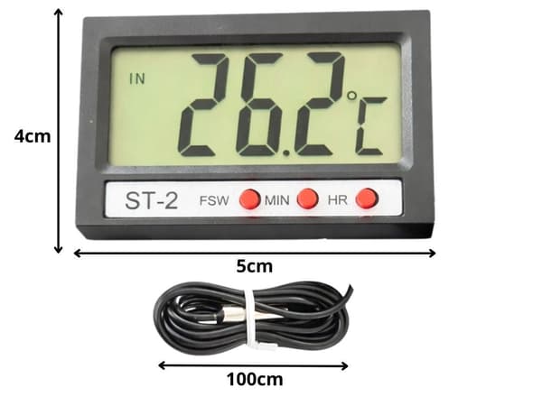 Digital termometer med extern givare 100 cm -50 till 70°C LCD