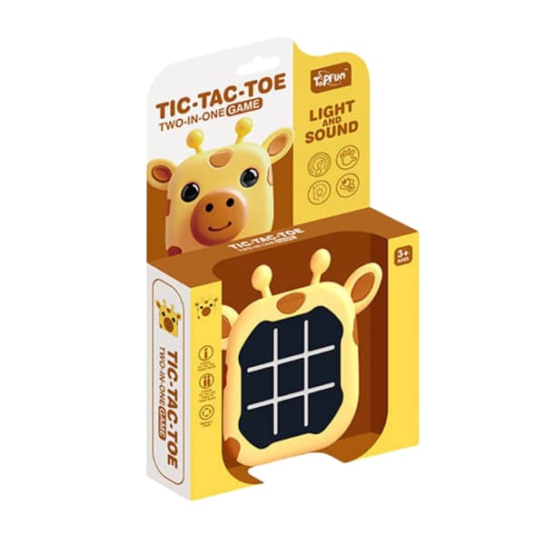 Elektroniskt spel 3-i-1 Tic Tac Toe/Parspel/Memory Girafftema
