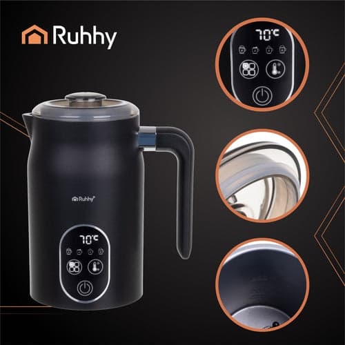 Elektrisk mælkeskummer 4-i-1 500W LED 270ml/140ml sort