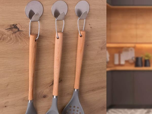 Självhäftande väggkrokar rostfritt stål 4-pack silver 4 x 3,5 cm