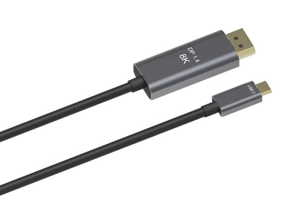 DisplayPort 1.4 - USB-C -kaapeli 1,8 m 8K 60 Hz kultapinnoitettu