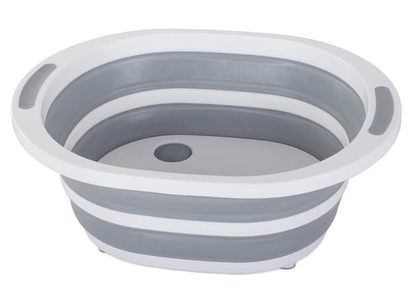 Hopfällbar diskbalja 5 l med avrinningsbräda plast/silikon 40x32 cm