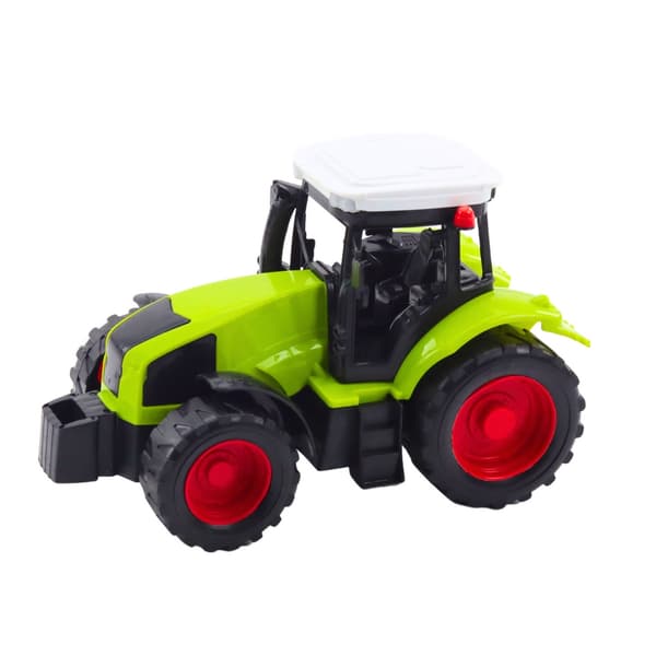 Leksakstraktor med trailer och balmaskin i plast 56 cm