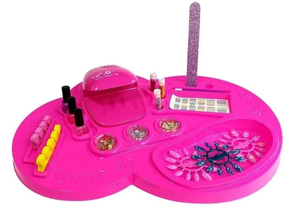 Nagellackset för barn med nageltorkare, 3 lack + 3 glitter, 3+ år