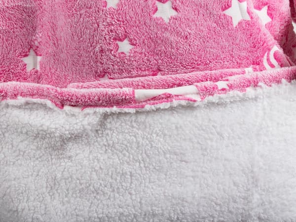 Oversize huopa-huppari taskulla vaaleanpunainen tähdet onesize