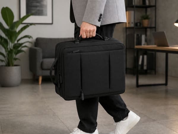Liikereppu kannettavan lokeroilla ja USB-portilla musta polyesteri 33 x 47 cm