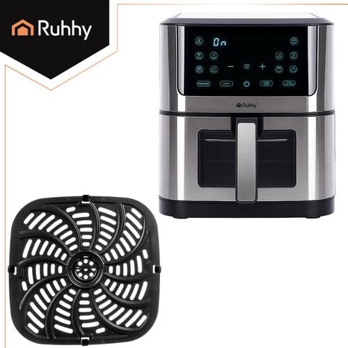 Airfryer varmluftsfriture 8L 1800W 10 programmer LED-touch sort/sølv