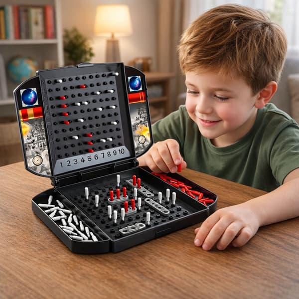 Sänka skepp strategispel 2 spelare resväska spelbräda i plast