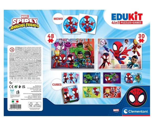 Utbildningsset barn 3+ Disney/Marvel pussel 30/48 bitar, memo, 6 block