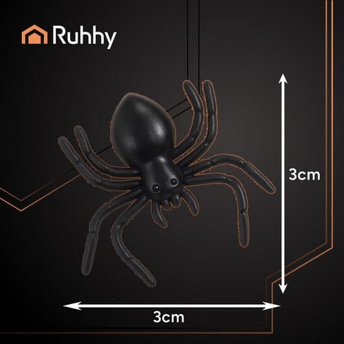 Plastikspindler Halloween 10-pak 3x3 cm sort PVC