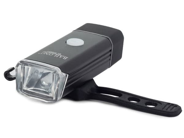 Forlygte til cykel LED 180 lm USB-opladning sort 8 cm med beslag