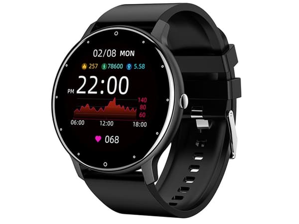 Älykello Bluetooth-puheluilla, sykemittaus ja musta silikoniranneke