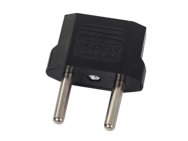 Adapter til elstik fra flad stikprop til rundt stik 250 V 10 A