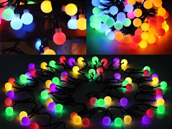 Aurinkokäyttöinen valosarja 20 LED moniväri 4,5 m 8 tilaa