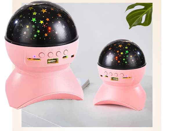 Stjerneprojektor LED med Bluetooth-højttaler rosa 11x13 cm